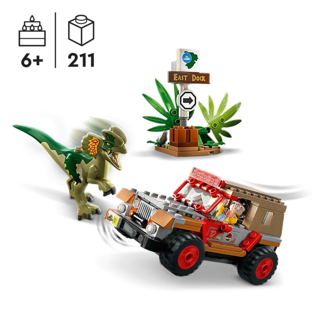 Playset Lego Jurassic Park 30th Anniversary 76958 Dilophosaurus Ambush 211 Dalys