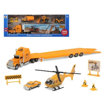 Playset Super Container Construction 39 x 14 cm Automobilius vežantis sunkvežimis