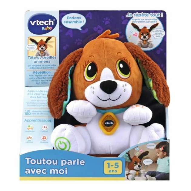 Pliušinis žaislas, leidžiantis garsus Vtech Baby Doggie Talks With Me FR Spalvotas (1 Dalys)