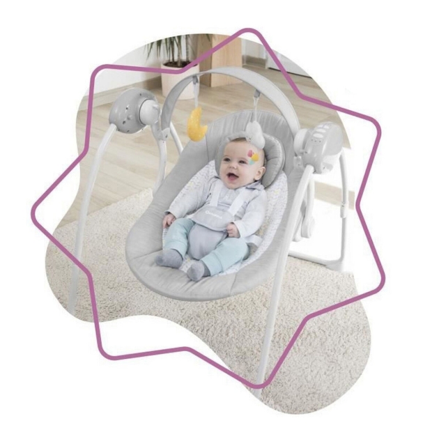 Siūbuojanti kėdė Badabulle Candy Comfort Swing Pilka Balta