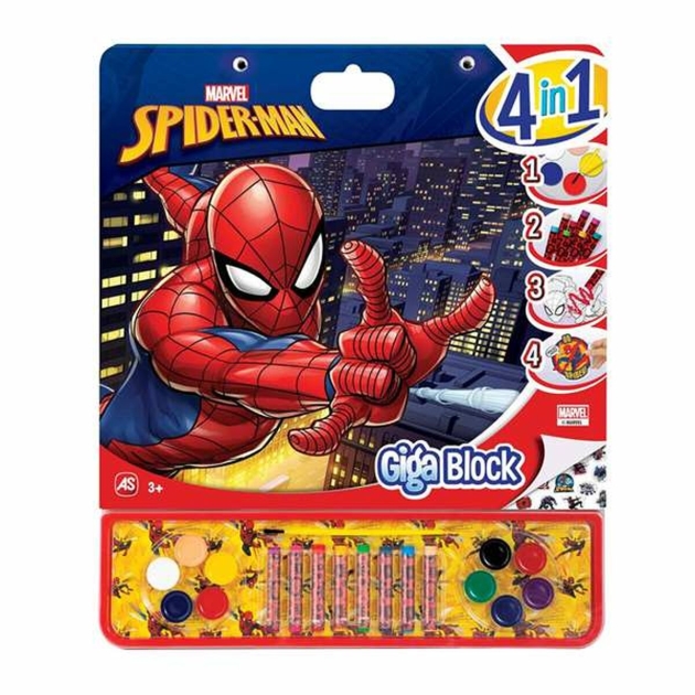 Spalvinimo knyga Spider-Man Giga Block “Keturi viename” 35 x 41 cm