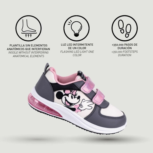 Sportbačiai su LED Minnie Mouse Velcro