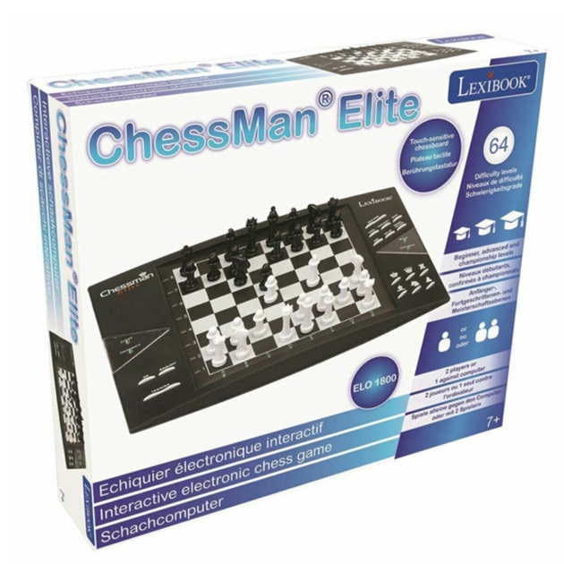 Stalo žaidimas Chessman Elite Lexibook CG1300 Juoda / balta (Portugués, Francés, Inglés, Español, Italiano) (1 Dalys)