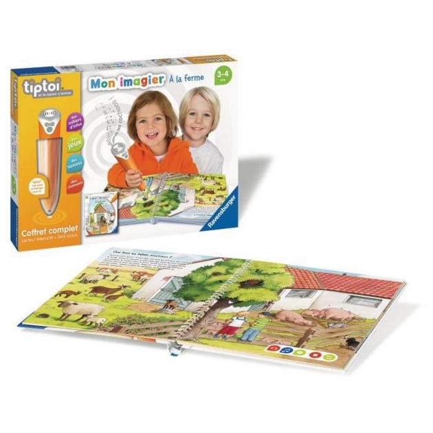 Interaktyvi knyga vaikams Ravensburger Complete interactive reader box + Book Imagier At the farm Tiptoi (FR)