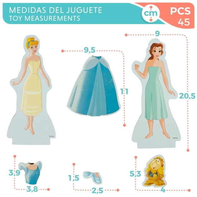 Statulėlės Disney Princess 45 Dalys 4 vnt. 9 x 20,5 x 1,2 cm