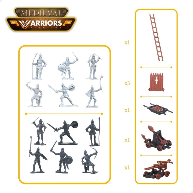 Statybos rinkinys Colorbaby Medieval Fighters 25 Dalys (4 vnt.)