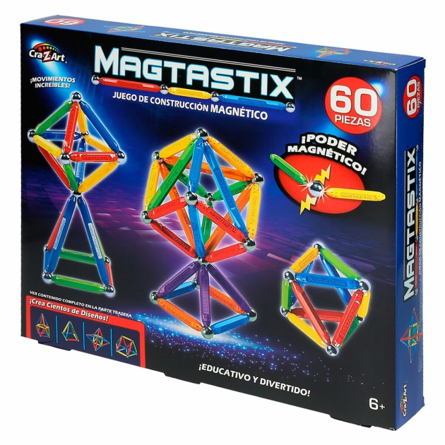 Statybos rinkinys Cra Z Art Magtastix Deluxe 60 Dalys (4 vnt.)