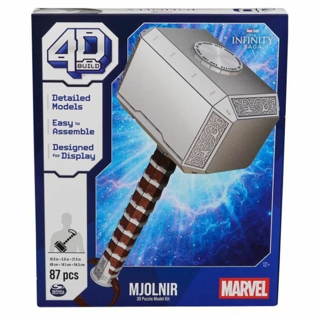 Statybos rinkinys Marvel Mjolnir 87 Dalys 48 x 14 x 54,5 cm Ruda Spalvotas