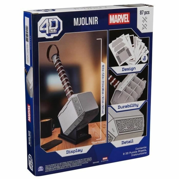 Statybos rinkinys Marvel Mjolnir 87 Dalys 48 x 14 x 54,5 cm Ruda Spalvotas