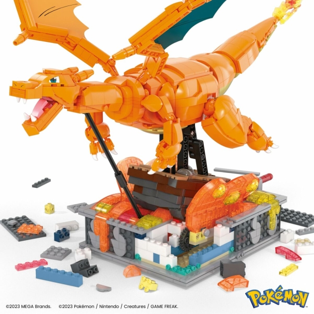 Statybos rinkinys Pokémon Mega Construx – Motion Charizard 1664 Dalys