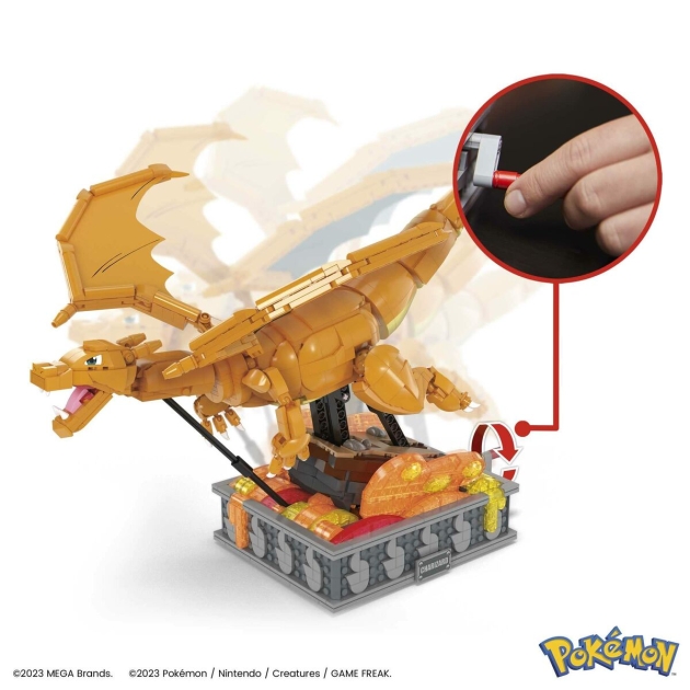 Statybos rinkinys Pokémon Mega Construx – Motion Charizard 1664 Dalys