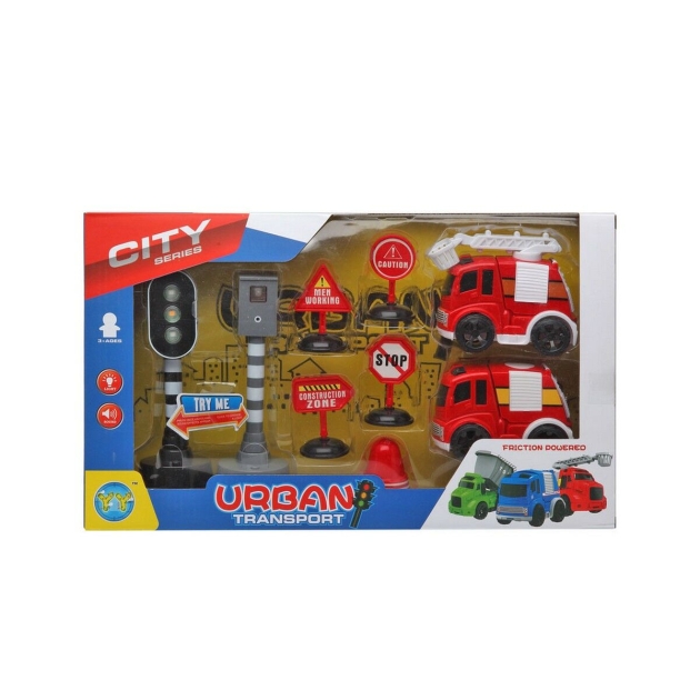 Transporto priemonių žaidimo rinkinys City Series Fire 38 x 22 cm