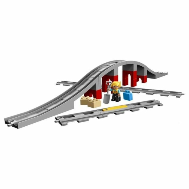 Transporto priemonių žaidimo rinkinys Lego DUPLO 10872 Train rails and bridge 26 Dalys