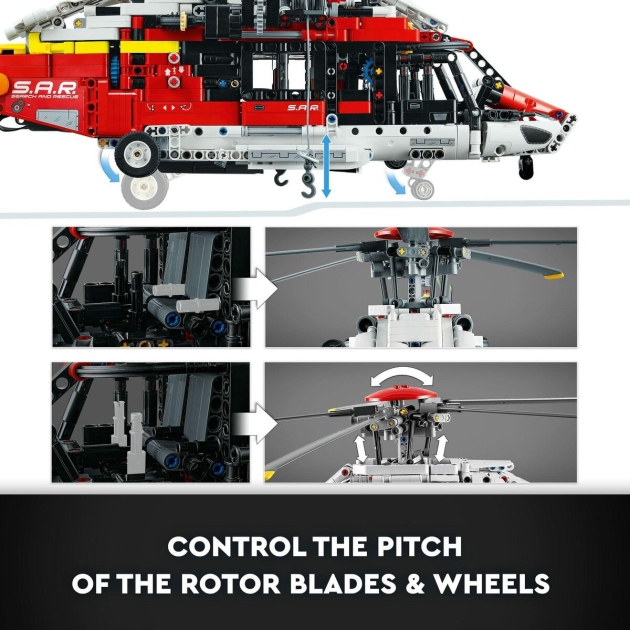 Transporto priemonių žaidimo rinkinys Lego Technic 42145 Airbus H175 Rescue Helicopter 2001 Dalys