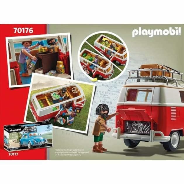 Transporto priemonių žaidimo rinkinys Playmobil 70176 Volkswagen T1 Bus Raudona