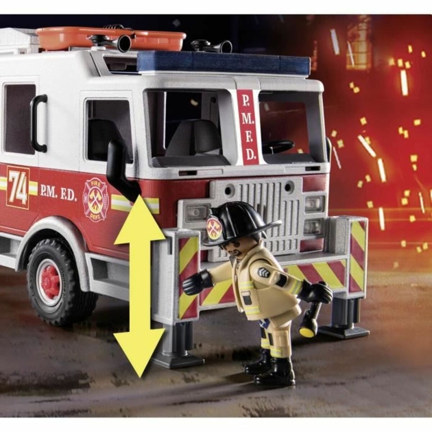 Transporto priemonių žaidimo rinkinys Playmobil Fire Truck with Ladder 70935 113 Dalys