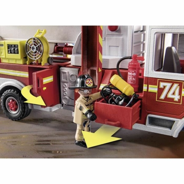 Transporto priemonių žaidimo rinkinys Playmobil Fire Truck with Ladder 70935 113 Dalys