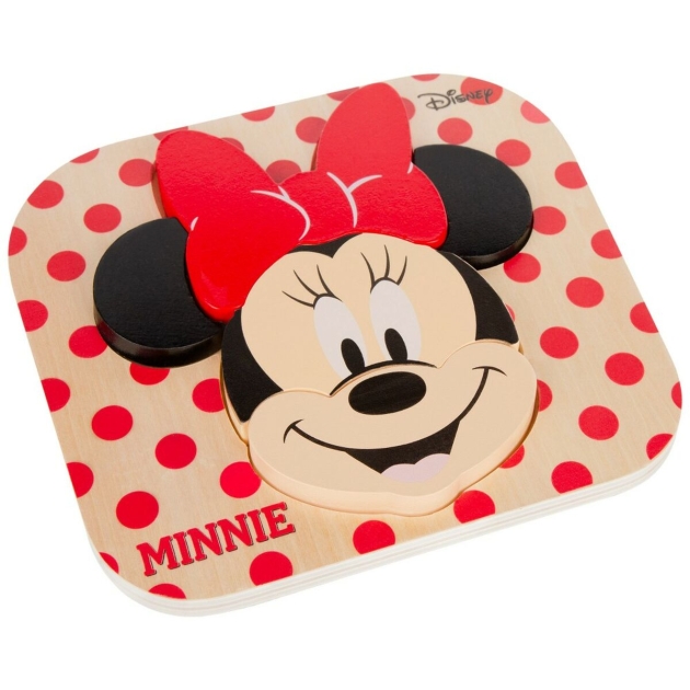 Vaikiška medinė puzlė Disney Minnie Mouse + 12 metų 6 Dalys (12 vnt.)