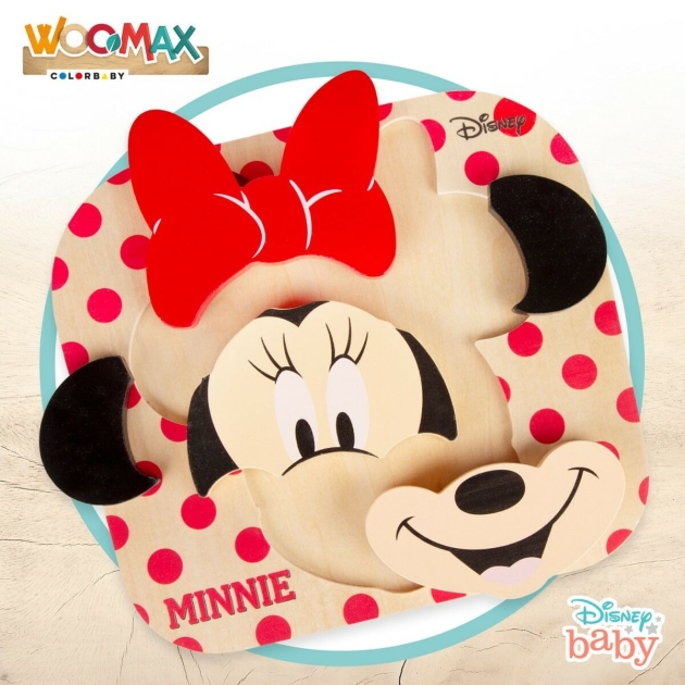 Vaikiška medinė puzlė Disney Minnie Mouse + 12 metų 6 Dalys (12 vnt.)