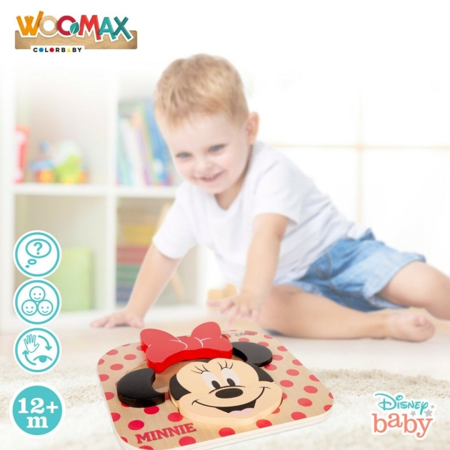 Vaikiška medinė puzlė Disney Minnie Mouse + 12 metų 6 Dalys (12 vnt.)