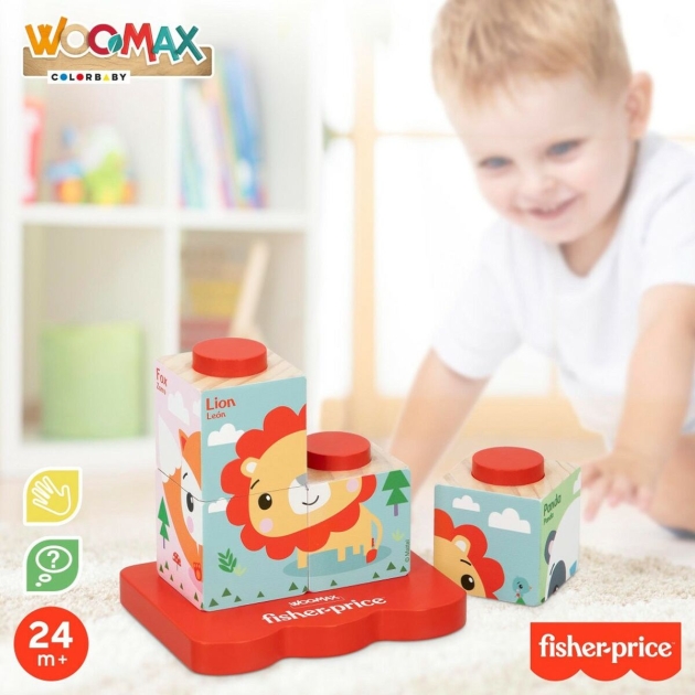 Vaikiška medinė puzlė Fisher Price + 2 metų (6 vnt.)