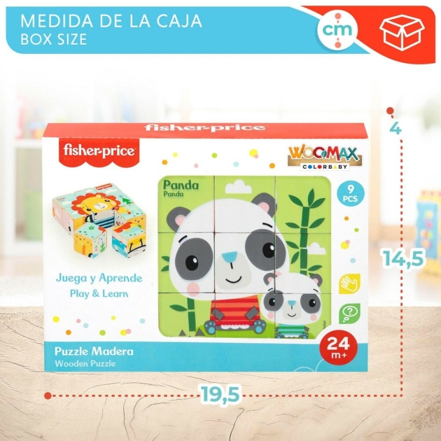 Vaikiška medinė puzlė Fisher Price + 2 metų 9 Dalys (6 vnt.)