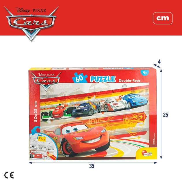 Vaikiška puzlė Cars Dvipusis 60 Dalys 50 x 35 cm (12 vnt.)