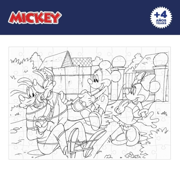 Vaikiška puzlė Mickey Mouse Dvipusis 108 Dalys 70 x 1,5 x 50 cm (6 vnt.)