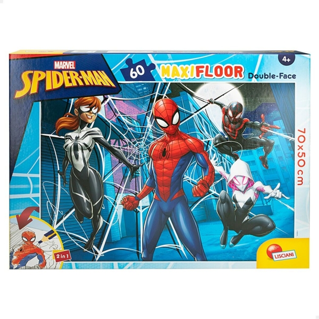 Vaikiška puzlė Spider Man Dvipusis 60 Dalys 70 x 1,5 x 50 cm (6 vnt.)