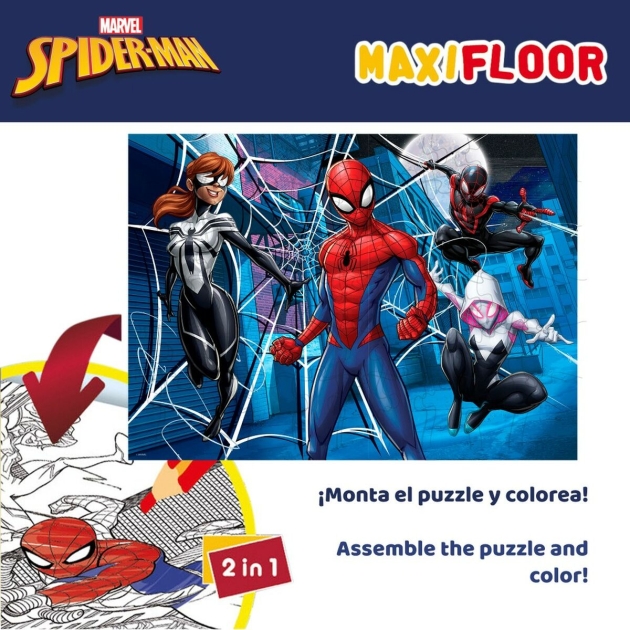 Vaikiška puzlė Spider Man Dvipusis 60 Dalys 70 x 1,5 x 50 cm (6 vnt.)