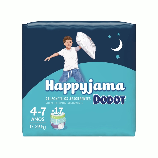 Vienkartinės sauskelnės Dodot Dodot Happyjama Niño Dydis 7 4-7 metų 17 vnt. Apatinių kelnaičių