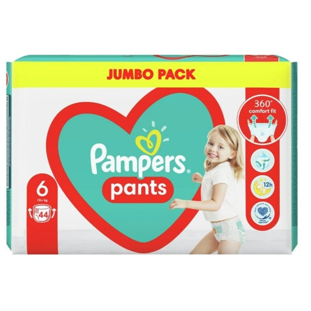 Vienkartinės sauskelnės Pampers +15 kg 6 (44 Unidades)