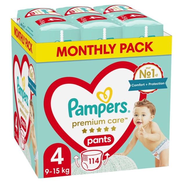 Vienkartinės sauskelnės Pampers                                 9-15 kg 4 (114 Vienetai)