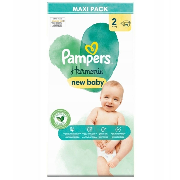 Vienkartinės sauskelnės Pampers Harmonie 4 8 kg 2 (96 vnt.)