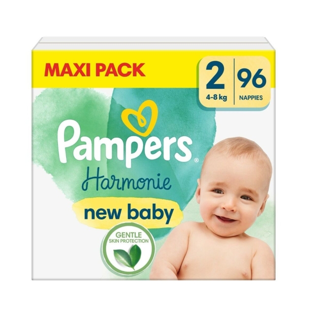 Vienkartinės sauskelnės Pampers Harmonie 4-8 kg 2 (96 vnt.)