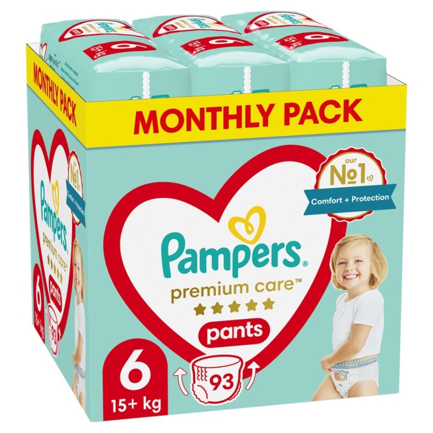 Vienkartinės sauskelnės Pampers Premium 15-25 kg 6 (93 vnt.)