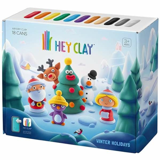 Žaidimas iš plastilino Bizak Hey Clay Winter Holidays Kalėdos Skardinės x 18