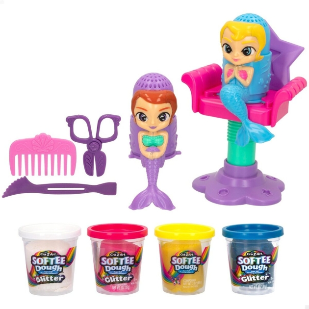 Žaidimas iš plastilino Cra Z Art Softee Dough Plaukai sirenas (4 vnt.)