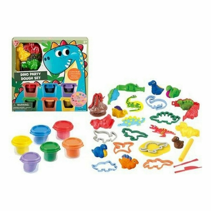 Žaidimas iš plastilino PlayGo Dino Party Dough Spalvotas (23 Dalys)