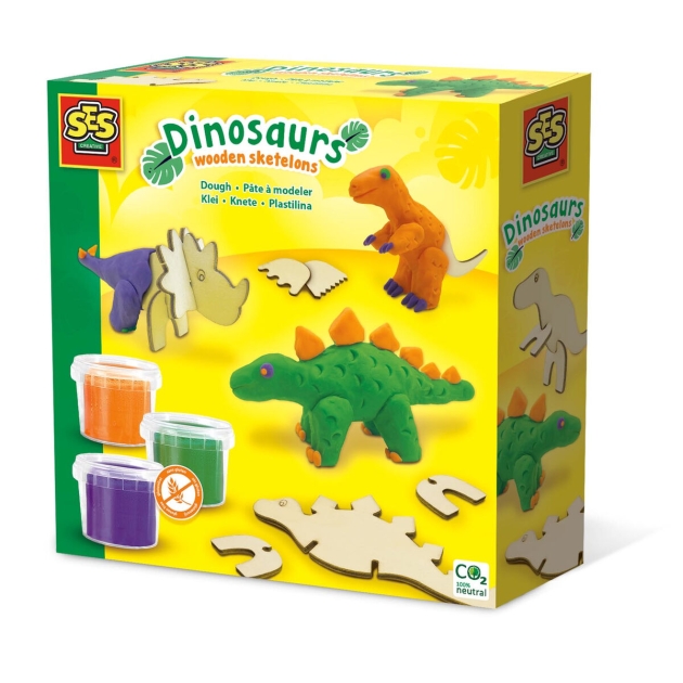 Žaidimas iš plastilino SES Creative Dinosaurs Be glitimo