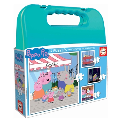 4 galvosūkių rinkinys Educa Peppa Pig Progressive (6-9-12-16 pcs)