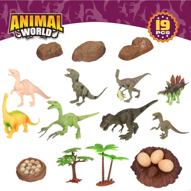 Playset Colorbaby 19 Dalys 6 vnt. 17 x 9 x 6 cm Dinozaurai