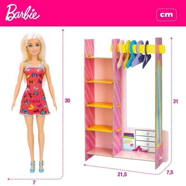 Playset Barbie Fashion Boutique 9 Dalys 6,5 x 29,5 x 3,5 cm