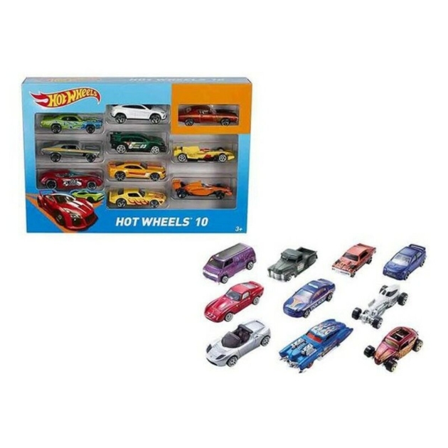 Transporto priemonių žaidimo rinkinys Hot Wheels Metalinis (10 Pcs)