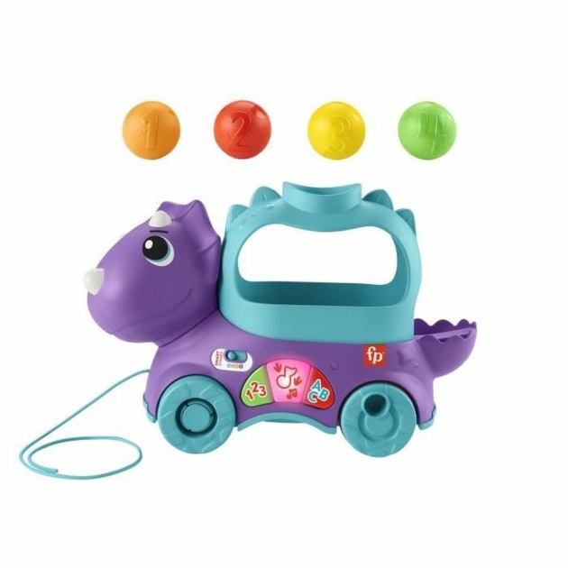 Traukiamas dinozauras Fisher Price TRICERATOPS LANCE BALLES