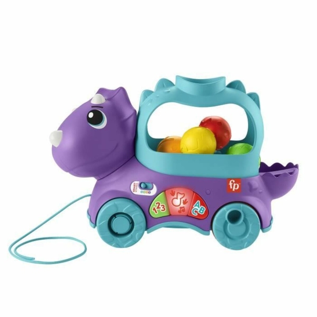 Traukiamas dinozauras Fisher Price TRICERATOPS LANCE BALLES