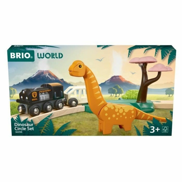 Traukinys su grandine Brio Dinosaur circle set