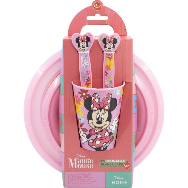 Vaikiškas indų rinkinys Minnie Mouse CZ11312 Rožinė 5 Dalys