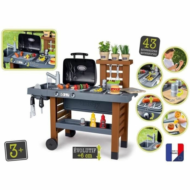 Žaislinė virtuvė Smoby Garden Kitchen Barbekiu 43 Dalys