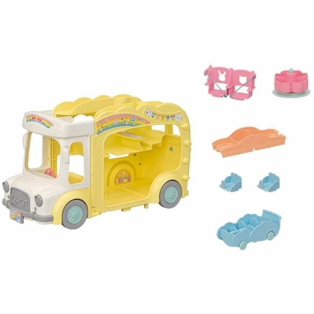 Lėlių namo priedai Sylvanian Families 5744 Rainbow Fun Nursery Bus